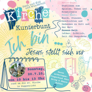 Flyer Kirche kunterbunt am 20.7.25